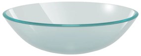 vidaXL Νιπτήρας Μπάνιου με Βρύση&amp; Βαλβίδα Πατητή από Θωλό Ψημένο Γυαλί