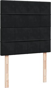 vidaXL Κρεβάτι Boxspring με Στρώμα Μαύρο 100x200 εκ. Βελούδινο