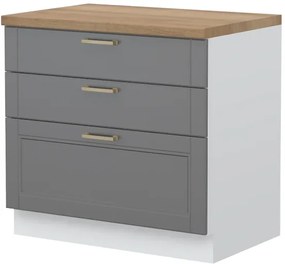 Επιδαπέδιο ντουλάπι Tahoma R-90-3F-Γραφίτης - 90.00Χ60.00Χ88.00cm