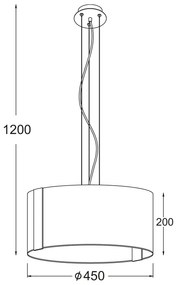 ΚΡΕΜΑΣΤΟ ΓΥΑΛΙΝΟ Φ45CM 3XE27 DIONE - Γυαλί - OYD10087ASP3