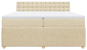 ΚΡΕΒΑΤΙ BOXSPRING ΜΕ ΣΤΡΩΜΑ ΚΡΕΜ 200X200 ΕΚ. ΥΦΑΣΜΑΤΙΝΟ 3287582