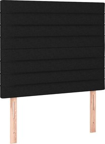 vidaXL Κρεβάτι Boxspring με Στρώμα &amp; LED Μαύρο 120x200 εκ. Υφασμάτινο