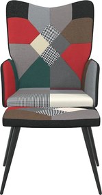 vidaXL Πολυθρόνα Relax Σχέδιο Patchwork Υφασμάτινη με Σκαμπό