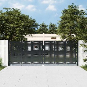 vidaXL Πόρτα Κήπου Ανθρακί 300x75 εκ. Ατσάλι