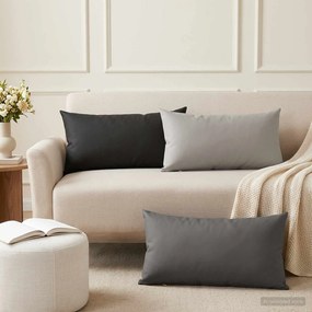 vidaXL Κάλυμμα Μαξιλαριού 2 pcs HEERLEN Μαύρο 40 x 80 cm Πολυεστέρας