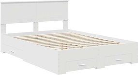 vidaXL Σκελετός Κρεβατιού Λευκό 140 x 200 cm Επεξεργασμένο ξύλο