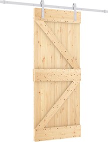 vidaXL Συρόμενη Πόρτα Φυσικό και Λευκό 85 x 210 cm