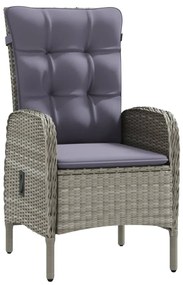 vidaXL Σετ Τραπεζαρίας Κήπου 3 Τεμαχίων με Μαξιλάρια Μαύρο