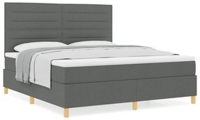 vidaXL Box Spring Bed με Στρώμα Σκούρο Γκρι