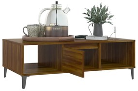 vidaXL Τραπεζάκι Σαλονιού Καφέ Δρυς 103,5x60x35 εκ. Επεξεργασμένο Ξύλο