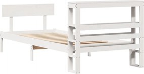 vidaXL Σκελετός Κρεβ. Χωρίς Στρώμα Λευκό 90x190 εκ Μασίφ Πεύκο