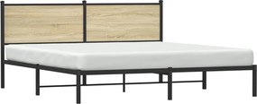 vidaXL Σκελετός Κρεβ. Χωρίς Στρώμα Sonoma Δρυς 160x200 εκ. Μεταλλικό
