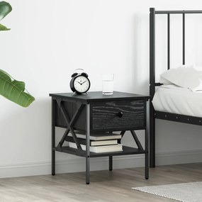 vidaXL κομοδίνο  Μαύρη δρυς 40x42x45 εκ Επεξεργασμένο ξύλο