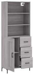 vidaXL Ντουλάπι Γκρι Sonoma 69,5 x 34 x 180 εκ. Επεξεργασμένο Ξύλο