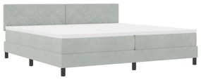 vidaXL Κρεβάτι με Στρώμα Box Spring  Γκρι Ανοιχτό 200x200 εκ Βελούδο