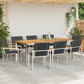 vidaXL Σετ Τραπεζαρίας Κήπου 9 Τεμαχίων  Μασίφ Ξύλο Ακακίας