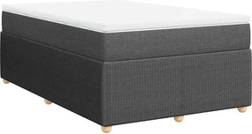 vidaXL Κρεβάτι Boxspring με Στρώμα Σκούρο Γκρι 120x200 εκ. Υφασμάτινο