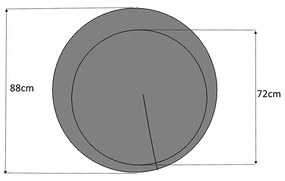 Καθρέφτης τοίχου Moon Megapap με μελαμίνη χρώμα γκρι 88x88x2,2εκ.