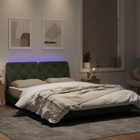 vidaXL Πλαίσιο Κρεβατιού με LED Ανοιχτό Γκρι 120x200 εκ. Βελούδινο