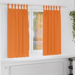 vidaXL Κουρτίνες με κουρτίνες 2 pcs Φωτεινό Πορτοκάλι Πολυεστέρας