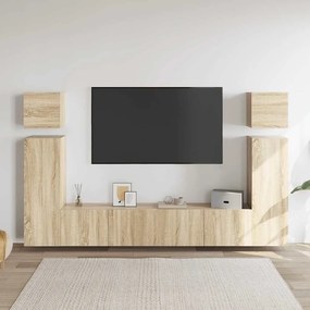 vidaXL Έπιπλα Τηλεόρασης Σετ 8 Τεμαχίων Sonoma Δρυς από Επεξ. Ξύλο