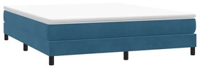 vidaXL Κρεβάτι Boxspring χωρίς Στρώμα Σκούρο Μπλε 180x210 εκ Βελούδινο