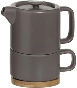 Τσαγιέρα Με Κούπα Κεραμική 07.160724A Grey Ceramic