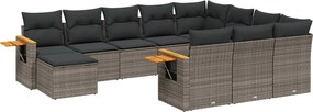 vidaXL Patio Sofa Set 10-θέσια Grey