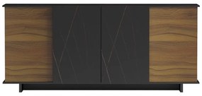 Μπουφές Zafore σε καρυδί απόχρωση με μαύρο μαρμάρου 180x45x80εκ. 180x45x80 εκ.