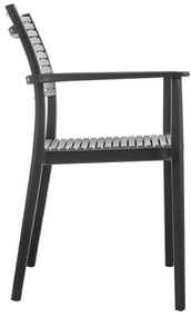 Πολυθρόνα AKRON PP-UV Μαύρο/Γκρι 60x55x85cm