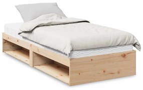 vidaXL Κρεβάτι ημέρας με στρώμα 100x200 cm από μασίφ ξύλο πεύκο