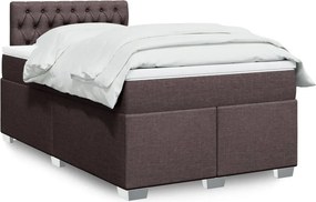 vidaXL Κρεβάτι Boxspring με Στρώμα Σκούρο Καφέ 120x200 εκ. Υφασμάτινο