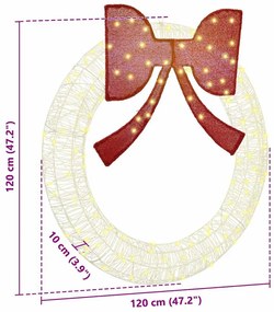 vidaXL Στεφάνι με 150 LED Θερμό λευκό 120 cm Ακρυλικό