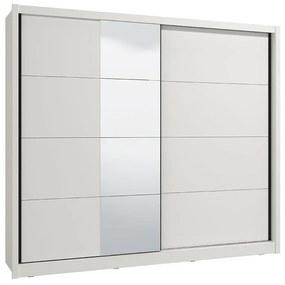 Wardrobe with Mirror Albi 245 White 245x60x216 cm