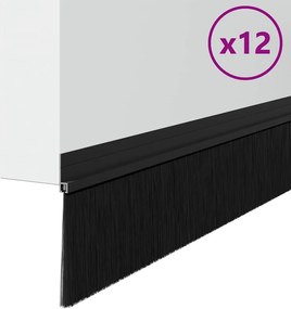 vidaXL Αυτοκόλλητες σφραγίδες πόρτας 12 pcs Μαύρο 100 cm