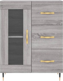 vidaXL Ντουλάπι Γκρι Sonoma 69,5 x 34 x 180 εκ. Επεξεργασμένο Ξύλο