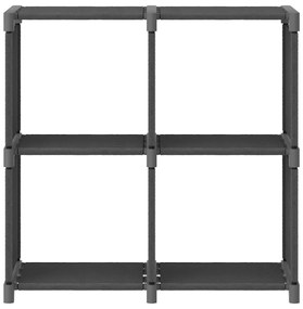 vidaXL Ραφιέρα με 4 Κύβους & Κουτιά Γκρι 69x30x72,5 εκ. Υφασμάτινη