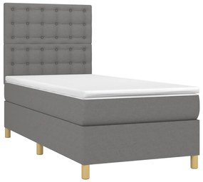 ΚΡΕΒΑΤΙ BOXSPRING ΜΕ ΣΤΡΩΜΑ ΣΚΟΥΡΟ ΓΚΡΙ 90X200 ΕΚ. ΥΦΑΣΜΑΤΙΝΟ 3142626