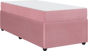 vidaXL Σκελετός Κρεβατιού Ροζ 90 x 190 cm ύφασμα