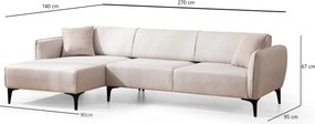 Corner Sofa Belissimo Left - Off White Off White