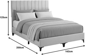 Κρεβάτι Moega pakoworld ύφασμα σε ανθρακί απόχρωση 160x200εκ