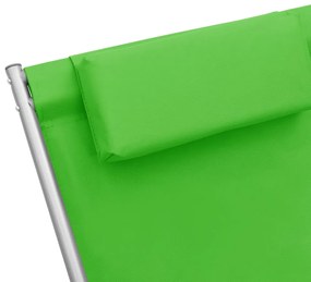 vidaXL Σεζλόνγκ Πτυσσόμενες 2 τεμ. Πράσινες Ατσάλινες