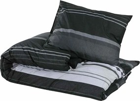 vidaXL 2 τεμ. 200 x 200 cm + 65 x 65 cm 100% Cotton Black Stripes