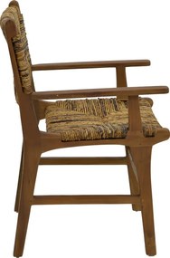 Πολυθρόνα Refane pakoworld φυσικό teak ξύλο-banana σχοινί 55x60x85εκ