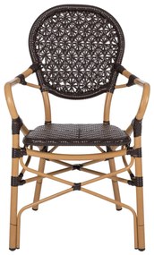 ΠΟΛΥΘΡΟΝΑ ΑΛΟΥΜΙΝΙΟΥ BAMBOO LOOK ΚΑΦΕ ΚΑΙ ΚΑΦΕ PE RATTAN  56x62x95Yεκ.