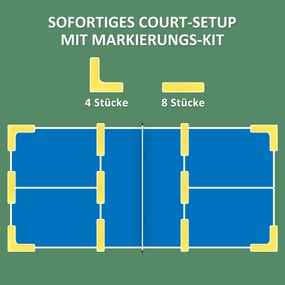 Σετ Pickleball με δίχτυ, βάση, μπάλες, ατσάλι, πλαστικό, κόκκινο