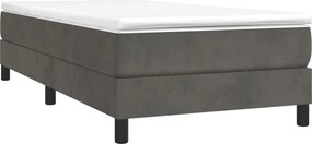 vidaXL Κρεβάτι Boxspring με Στρώμα Σκούρο Γκρι 80x200 εκ. Βελούδινο