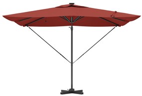 vidaXL Ομπρέλα Ρώμη με LEDs Τερρακότα 286x285x270 εκ Αλουμίνιο