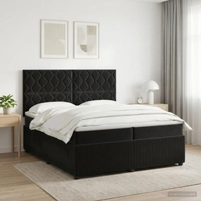 vidaXL Κρεβάτι box spring με στρώμα Μαύρο 200 x 200 cm Βελούδο