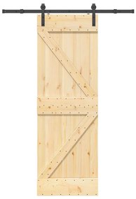 Συρόμενη Μεσόπορτα με Μηχανισμό 70 x 210 εκ. Μασίφ Ξύλο Πεύκου